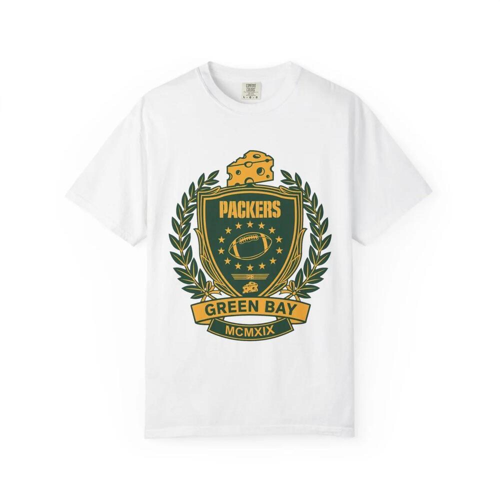 Packers Shield With Cheese Crest T-Shirt Green Bay Football Tee